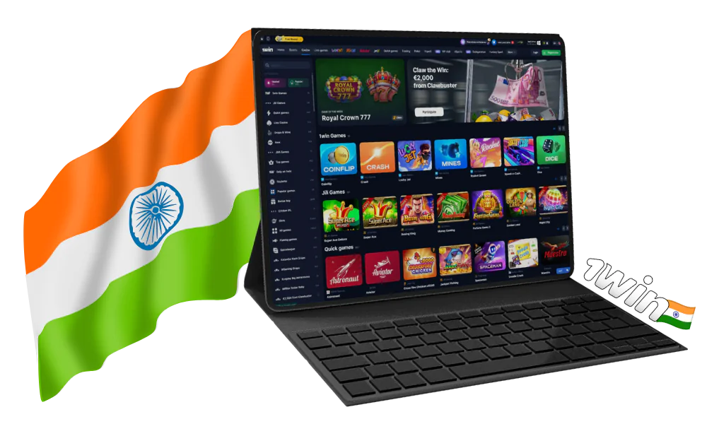 For players from India, the official website of 1Win Casino is available