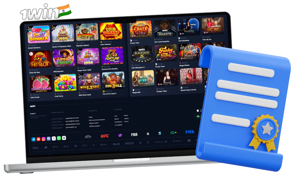 1Win is a fully legal casino in India